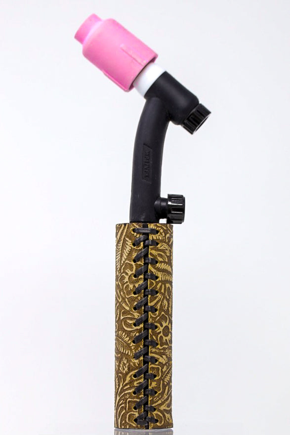 Tan Floral Weaved Leather Handle