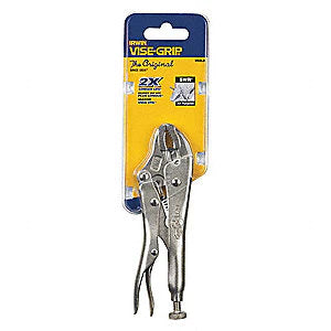 IRWIN VISE GRIP LOCKING PLIERS, CURVED JAW OPENS TO 1 5/8 IN, 7 IN LONG
