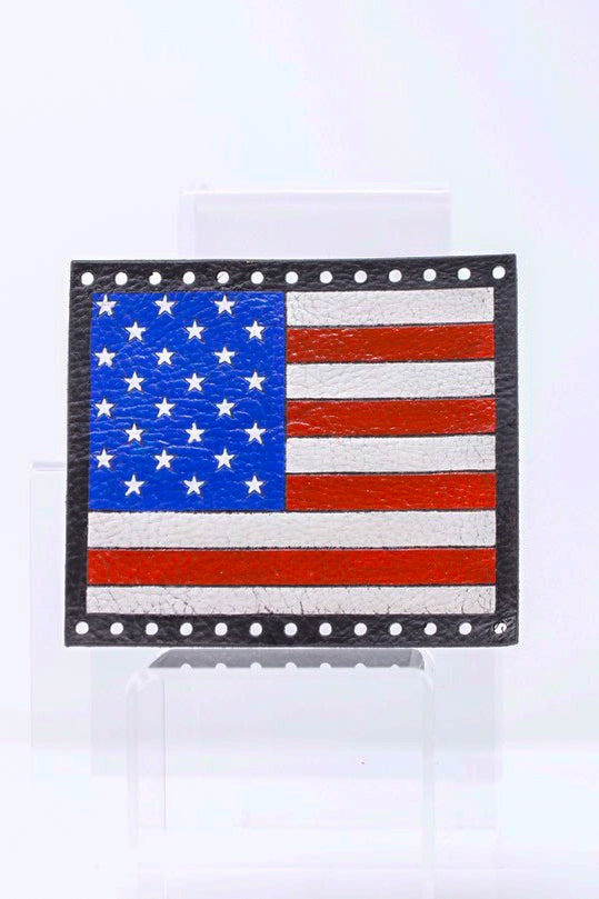 USA Flag Weaved Leather Handle