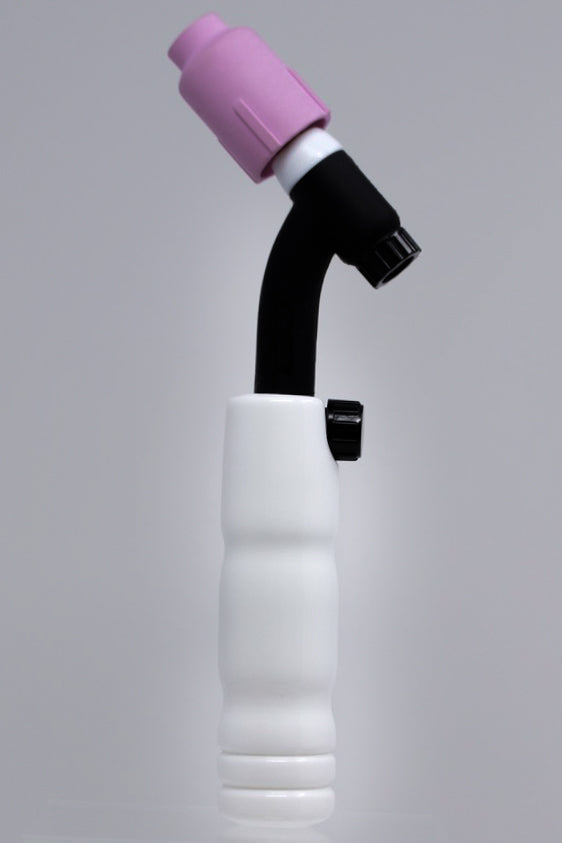White Acrylic TIG Handle, Stick Handle and Medium Backcap