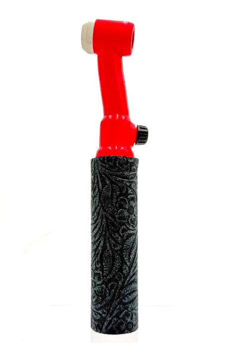 Black Floral Weaved Leather Handle
