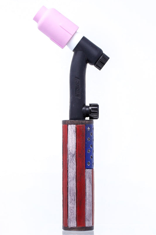 USA Flag Weaved Leather Handle - Hand Tooled