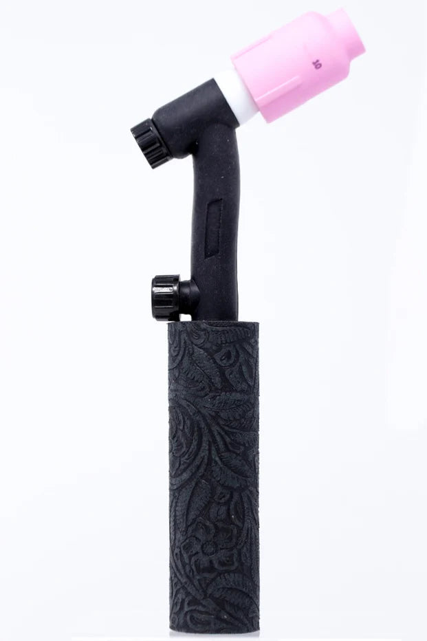 Black Floral Electrode Holder Leather Handle