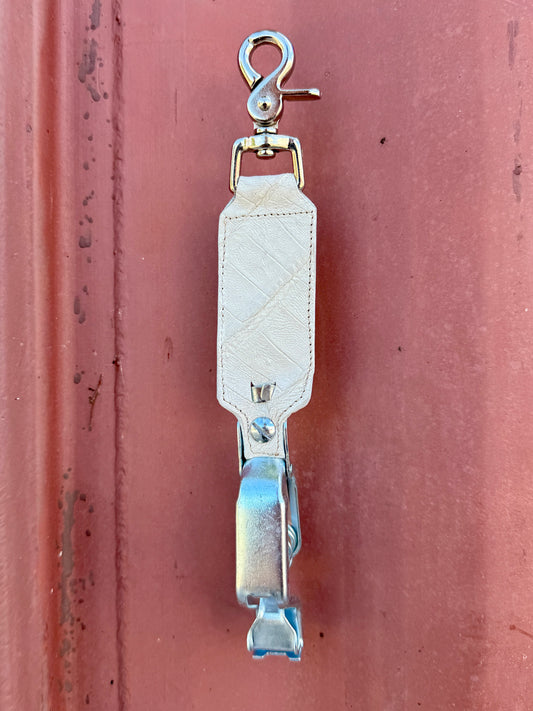 White Caiman Alligator Glove Clip