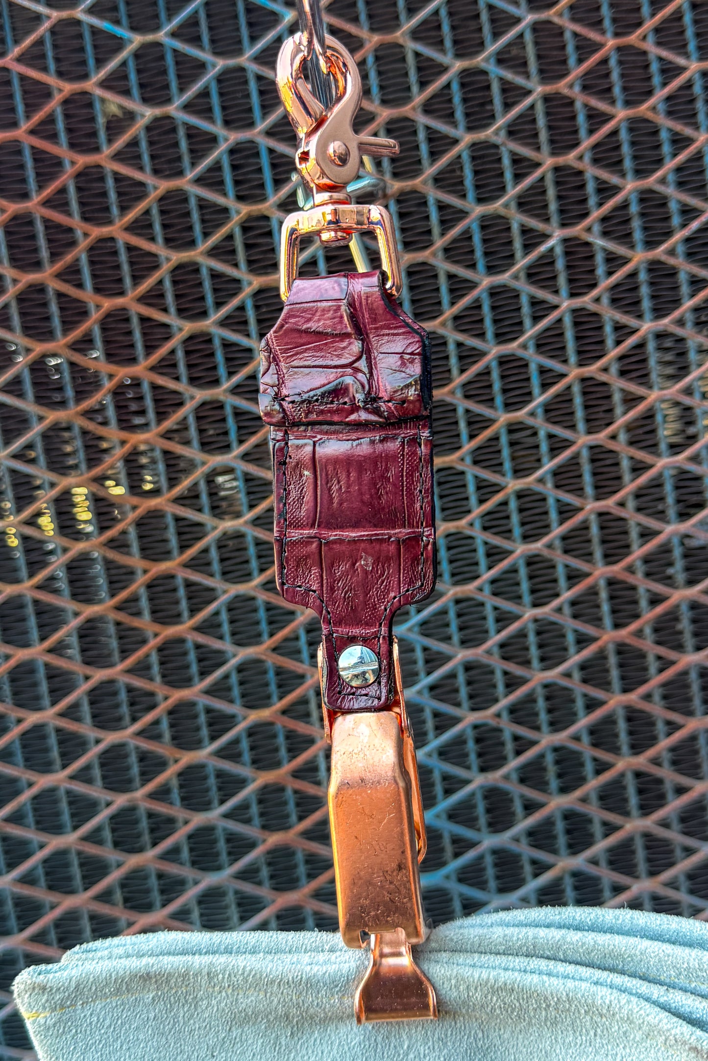 Oxblood Croc Caiman Alligator Glove Clip