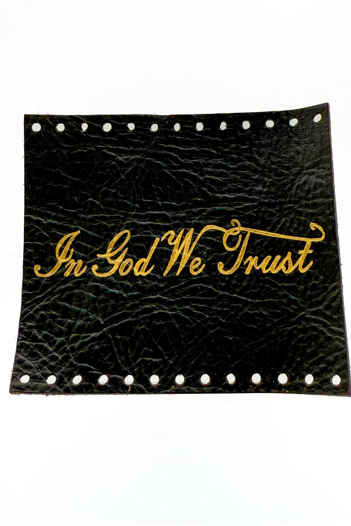 "In God We Trust" Leather Handle