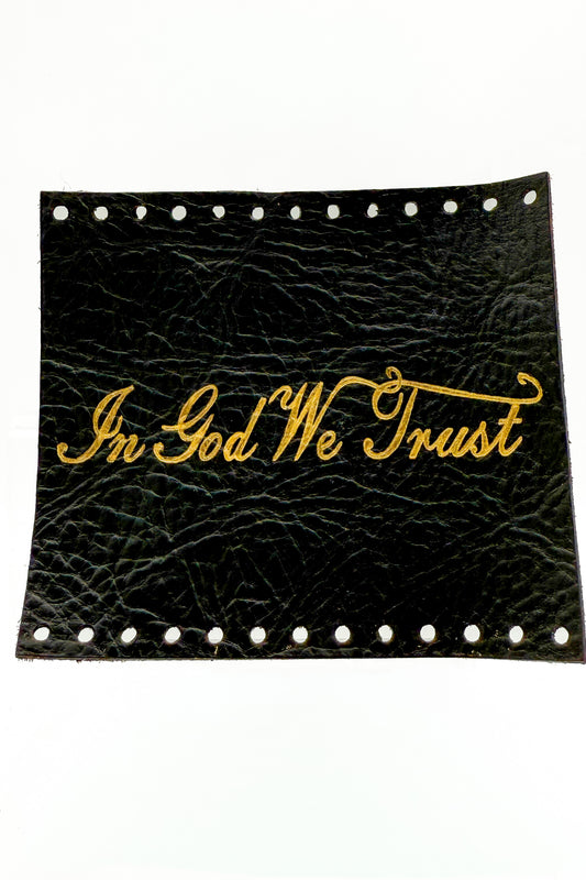 "In God We Trust" Leather Handle