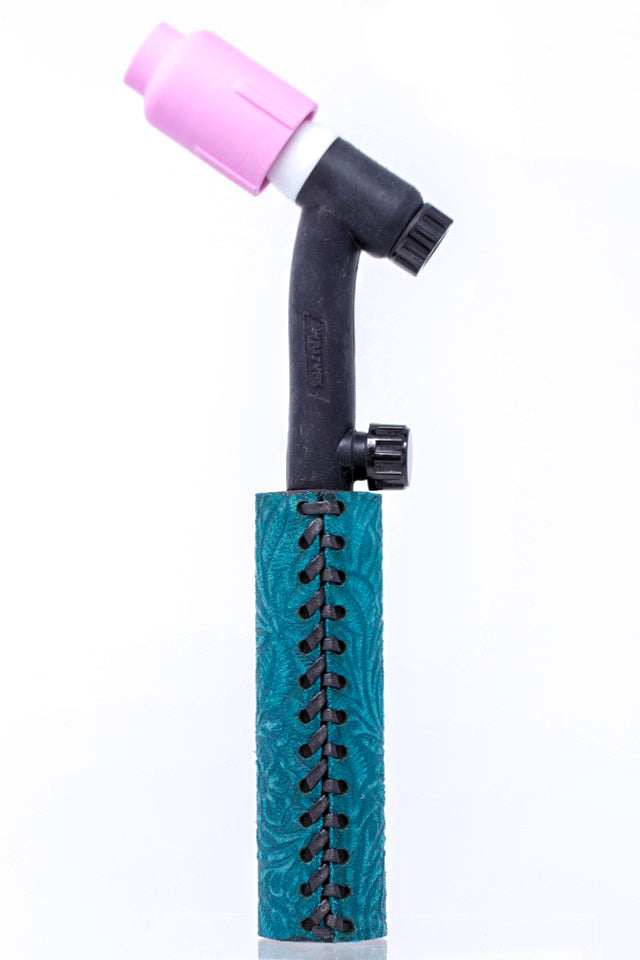 Turquoise Floral Weaved Leather Handle
