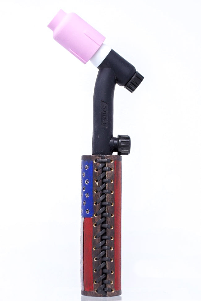 USA Flag Weaved Leather Handle - Hand Tooled
