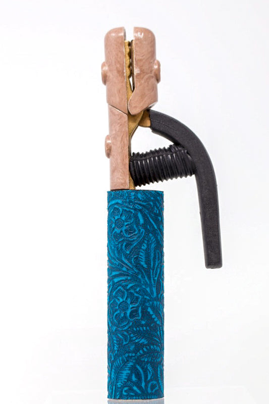 Turquoise Floral Weaved Leather Handle