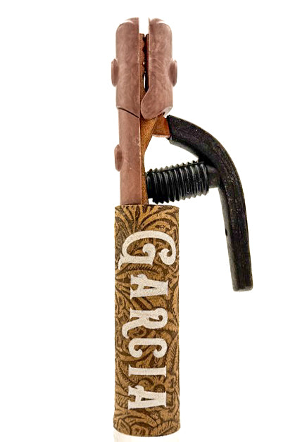 Tan Floral Weaved Leather Handle