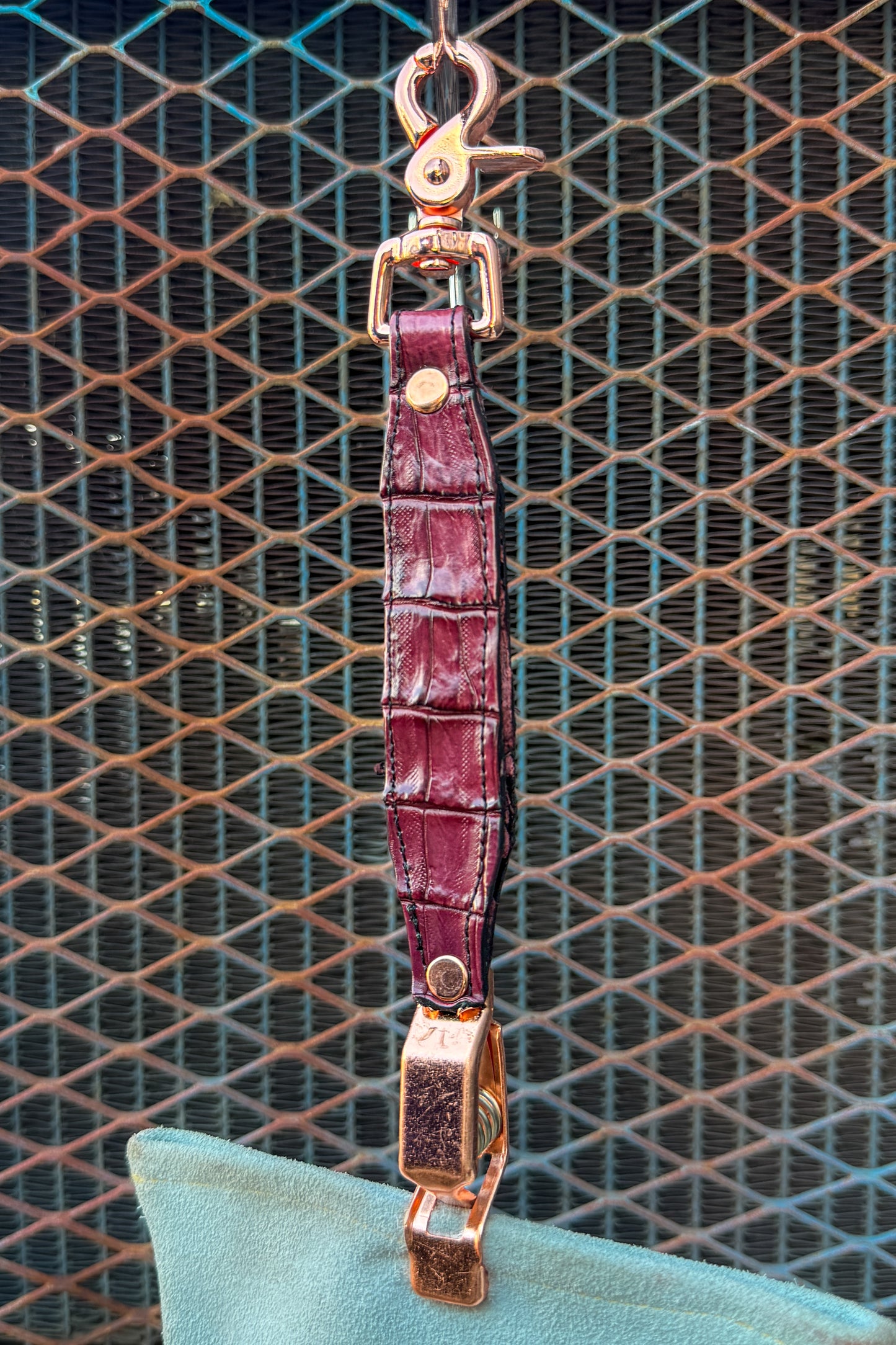 Oxblood Croc Caiman Alligator Glove Clip