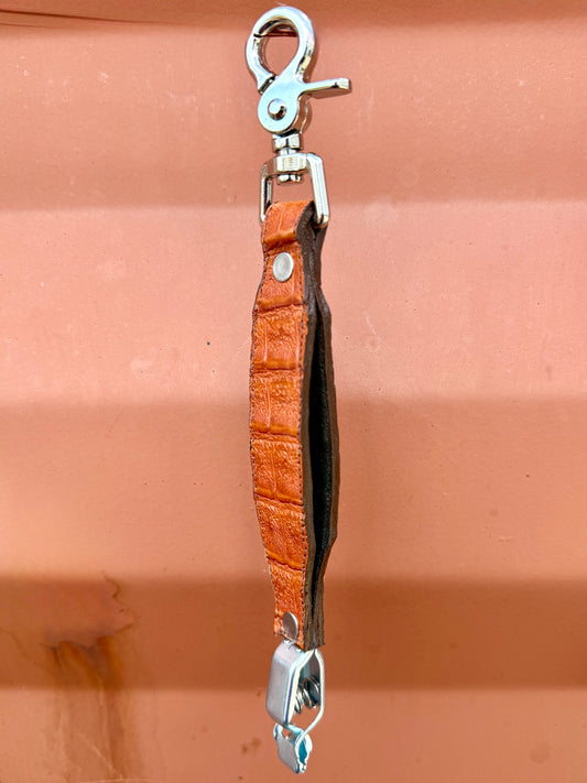 Caiman Alligator Glove Clip - Cognac