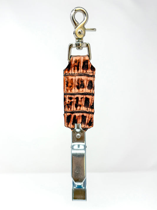 Rustic Caiman Alligator Glove Clip