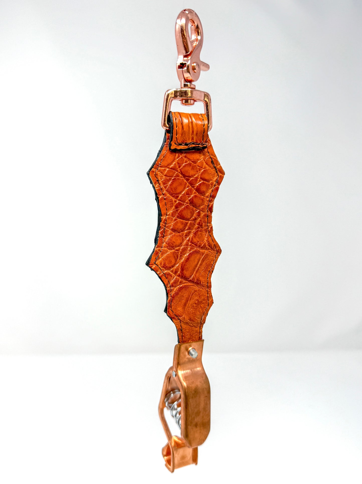 Cognac Caiman Alligator Glove Clip