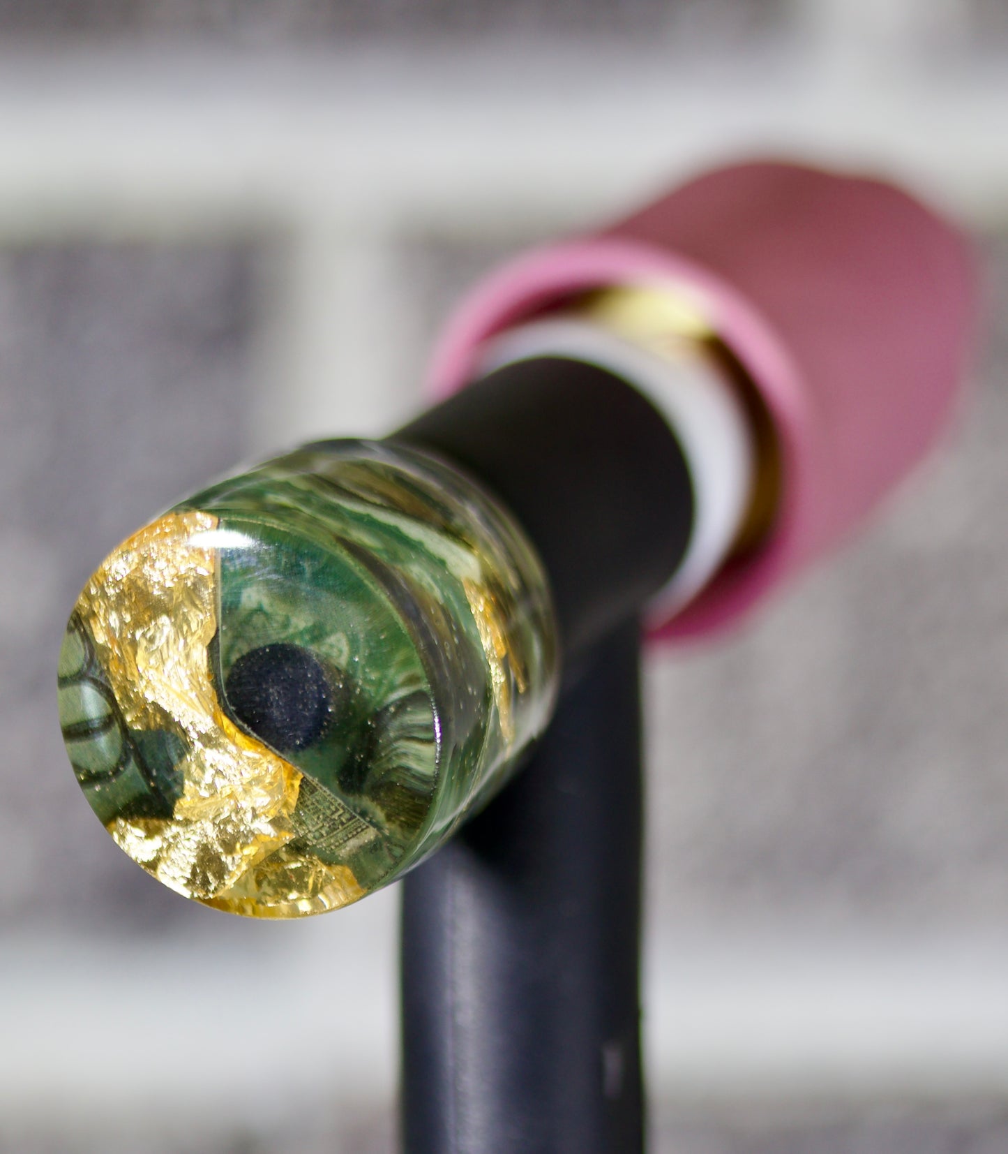 $100 Bills & Gold Flakes TIG Handle and short backcap