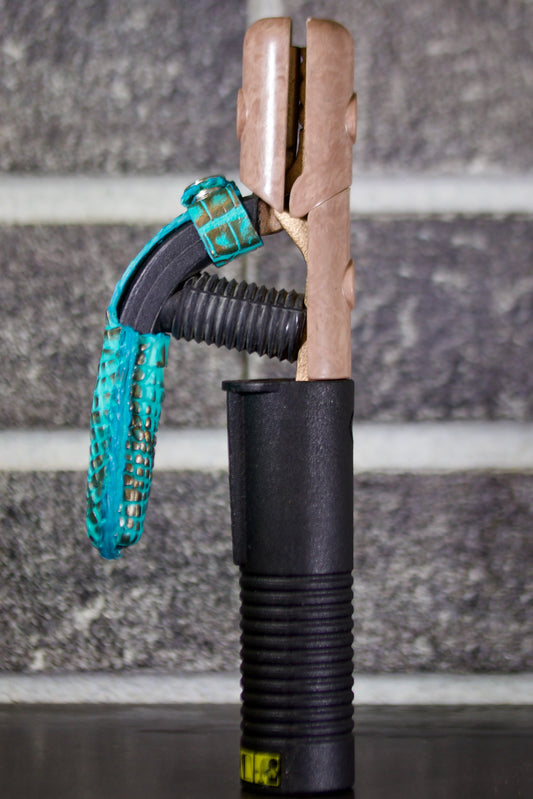 Gold-Turquoise Caiman Alligator Electrode Holder Sleeve