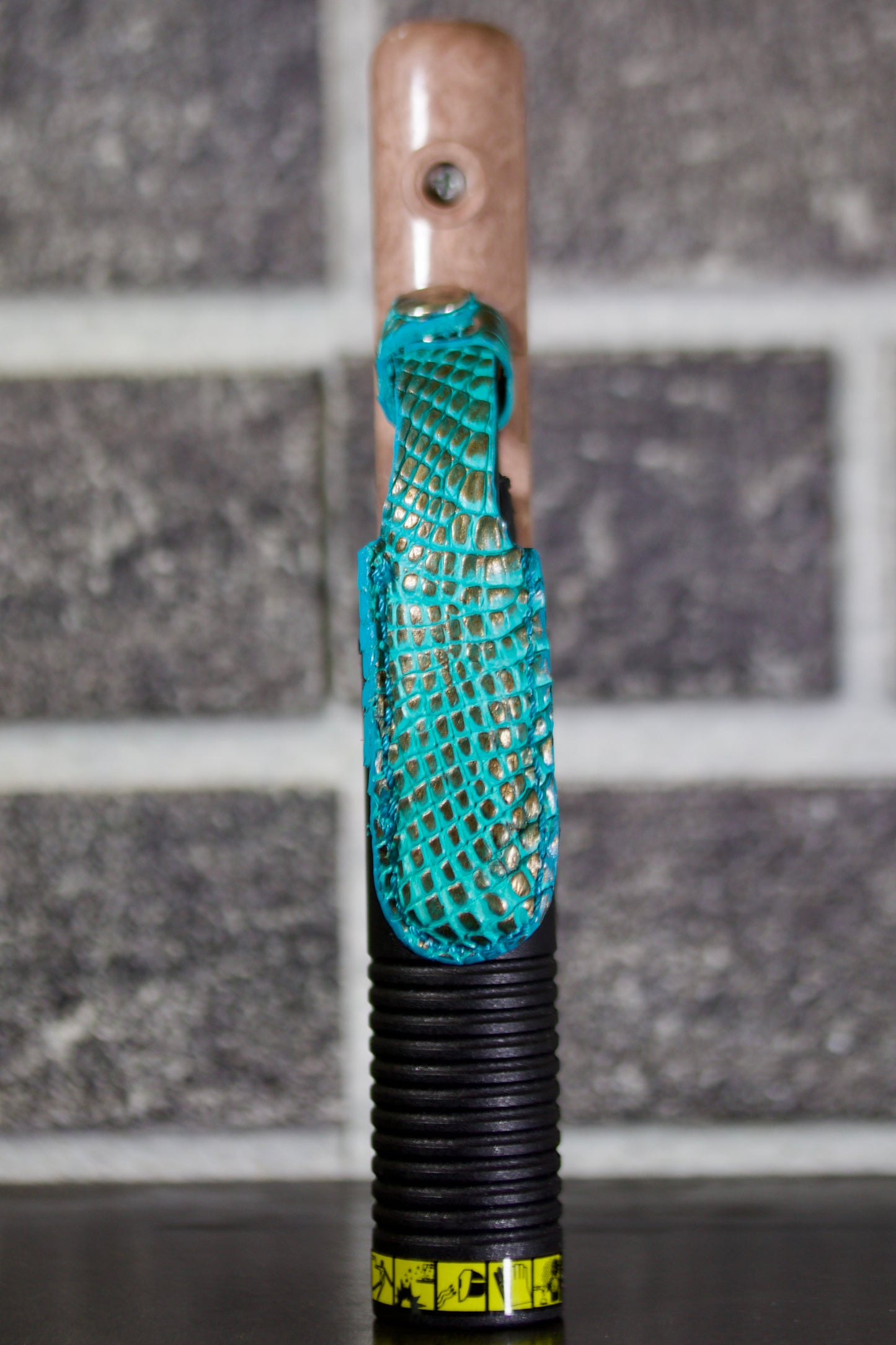 Gold-Turquoise Caiman Alligator Electrode Holder Sleeve