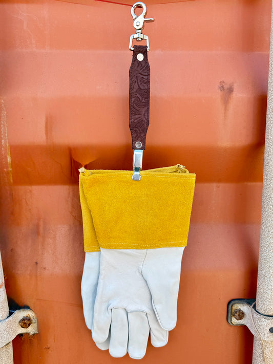 Brown Floral Glove Clip