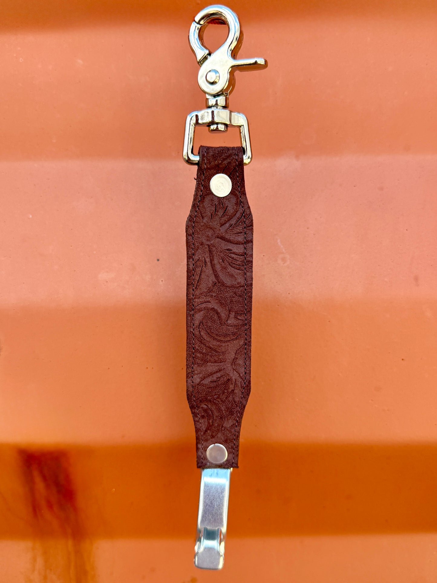 Brown Floral Glove Clip