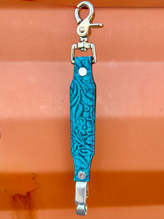 Turquoise Floral Glove Clip