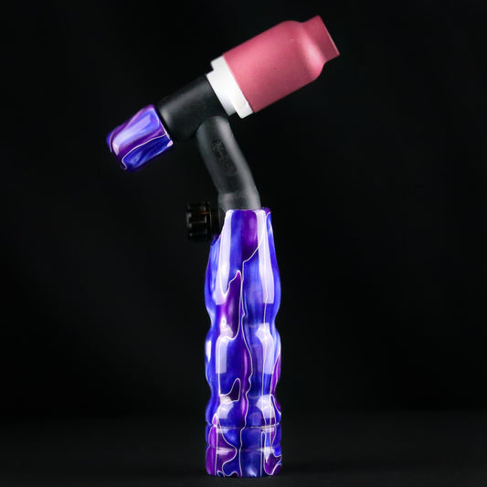 Blue Purple Swirl Acrylic  TIG Handle and 3/4" backcap