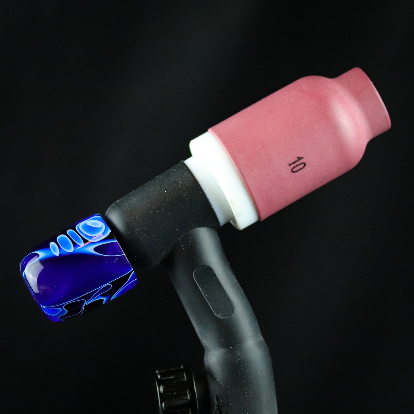 Sapphire Blue Acrylic TIG Handle and 3/4" backcap