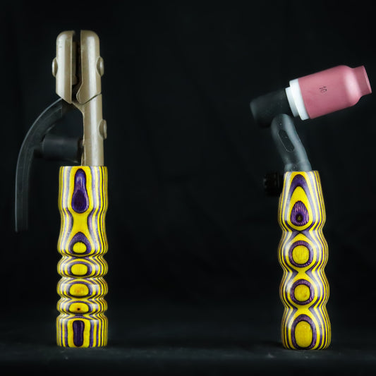 Purple & Yellow Wood Handle