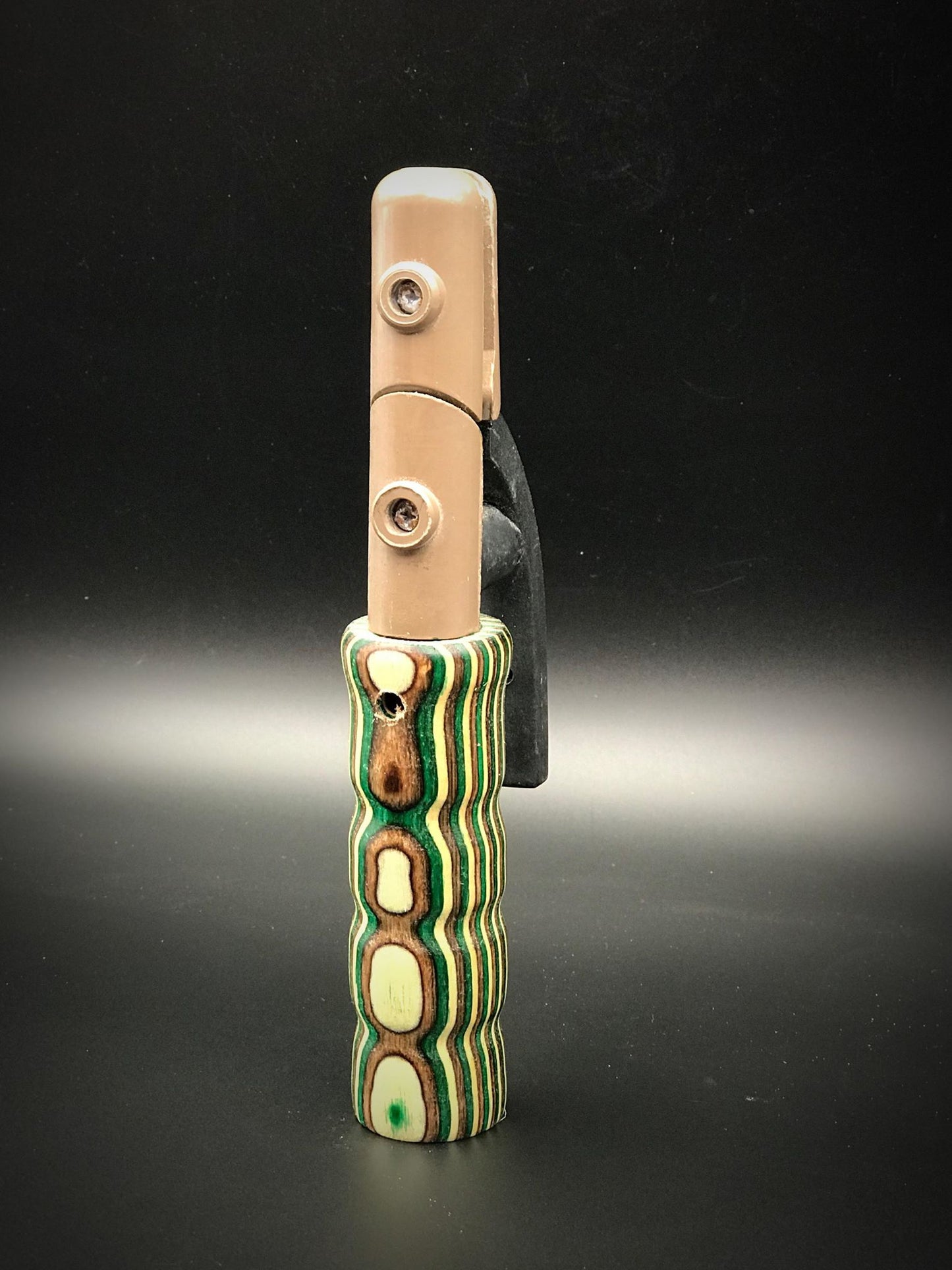 Stinger/Stick Brown, White & Green Wood Handle