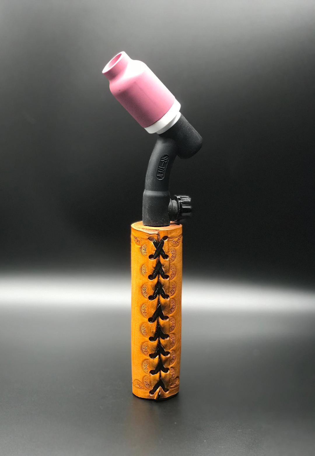 Basket Weaved Leather Handle with Custom Name