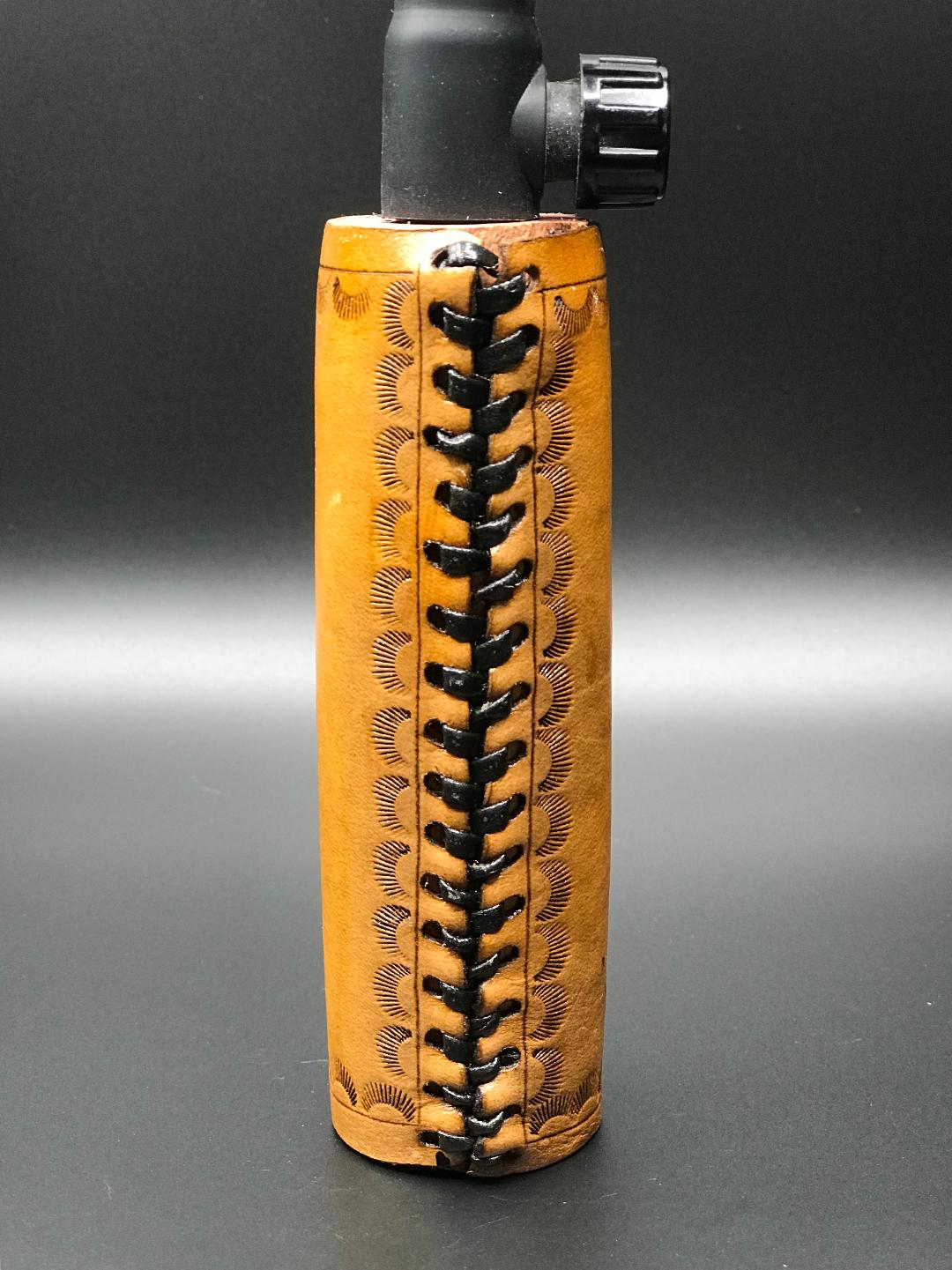Basket Weaved Leather Handle with Custom Name