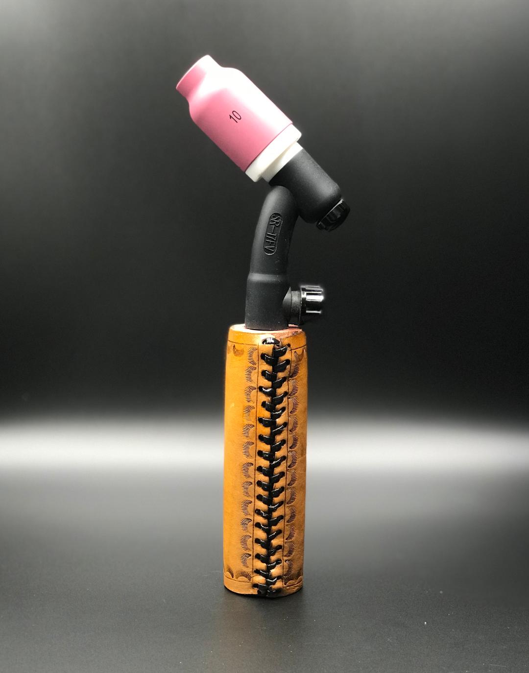 Basket Weaved Leather Handle with Custom Name