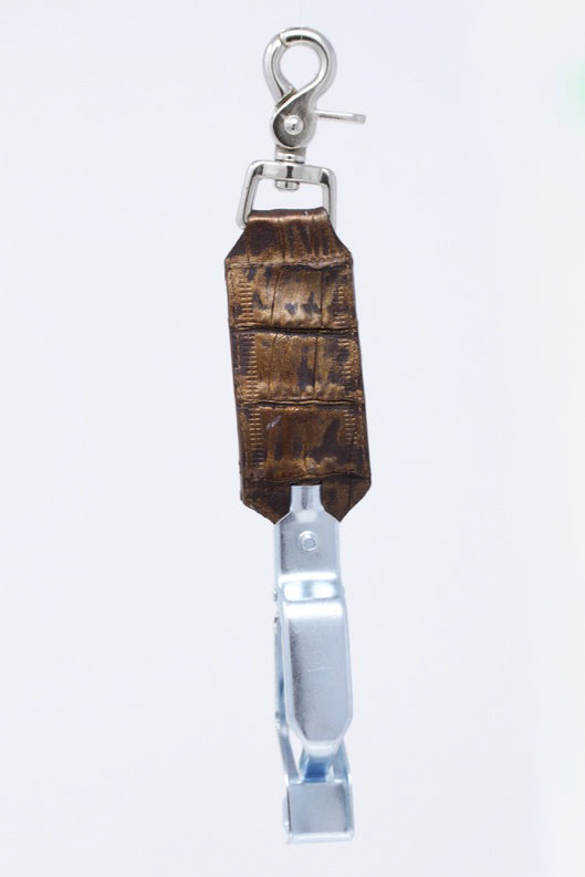 Gold Chocolate Caiman Alligator Glove Clip