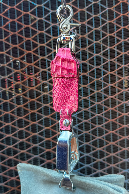 Electric Pink Caiman Alligator Glove Clip