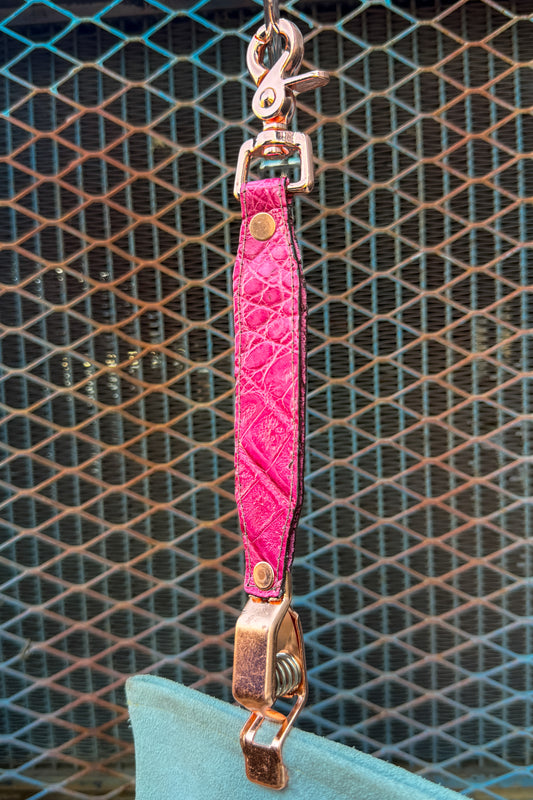 Electric Pink Caiman Alligator Glove Clip