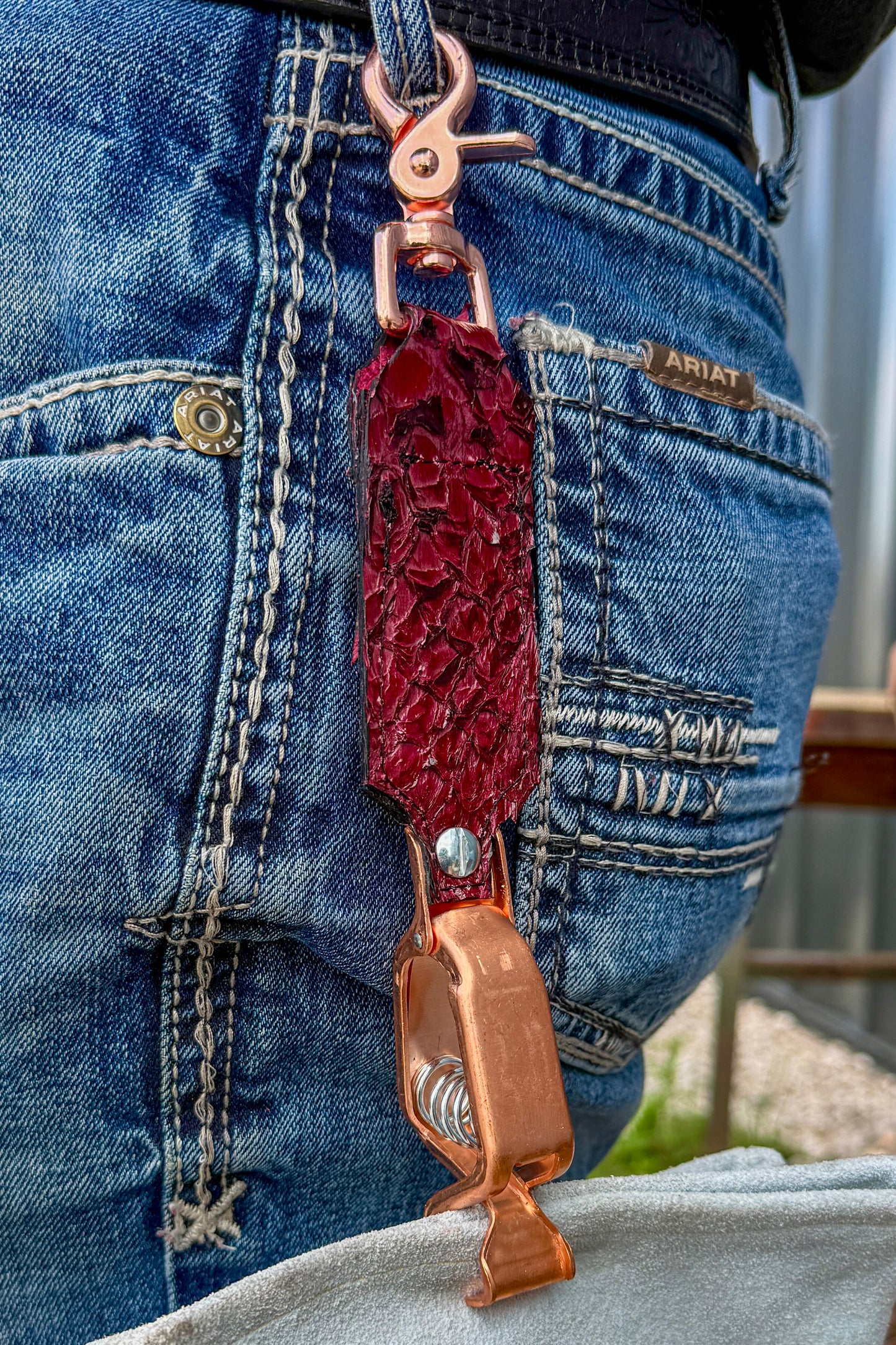 Black Cherry Pirarucu Glove Clip