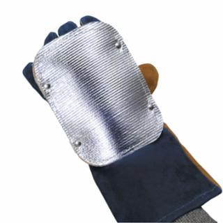 BACK HAND PAD, DOUBLE LAYER, 7 IN L, ELASTIC/HIGH-TEMP KEVLAR® STRAP CLOSURE, SILVER