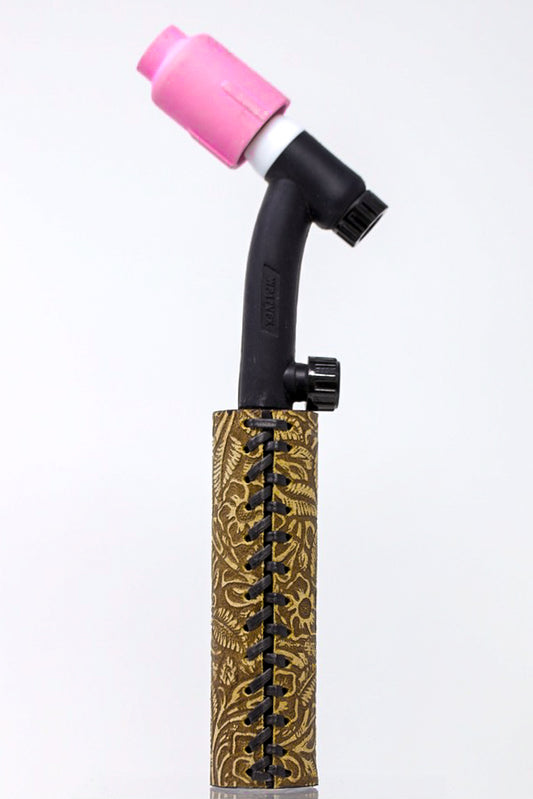 Tan Floral Weaved Leather Handle