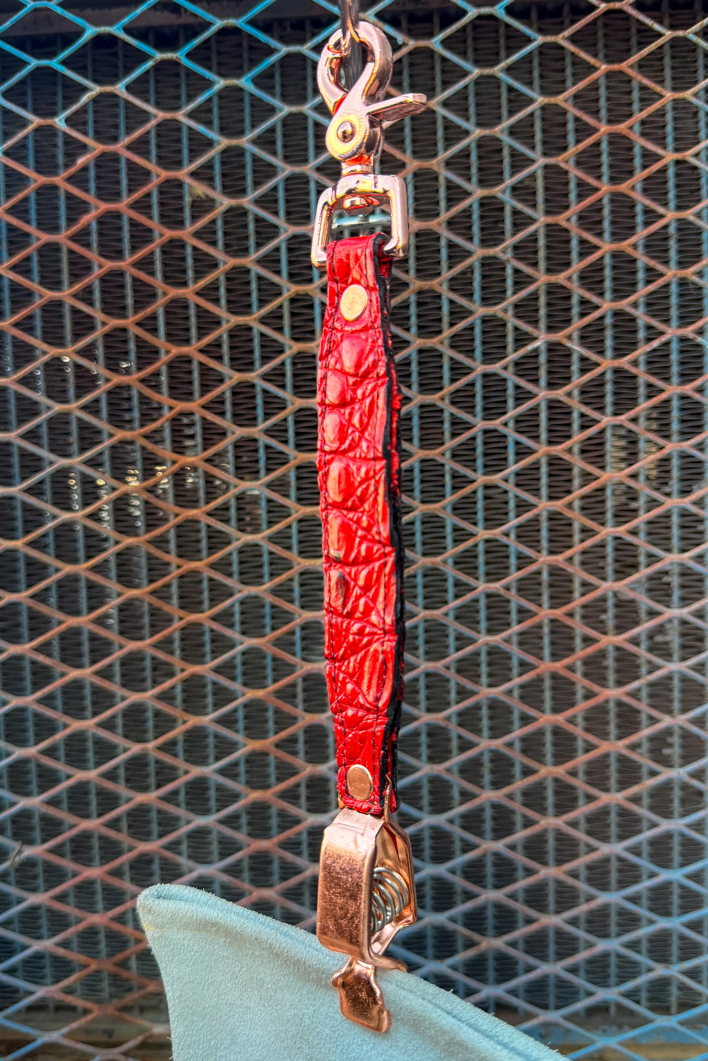 Crimson Caiman Alligator Glove Clip