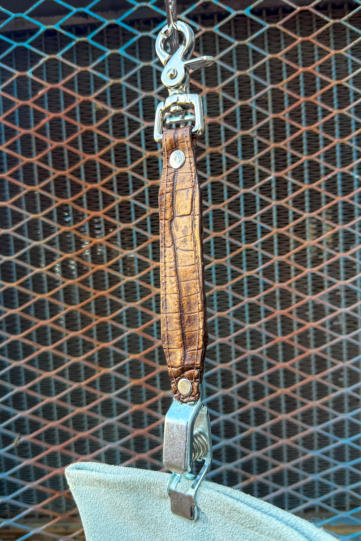 Golden Bourbon Caiman Alligator Glove Clip