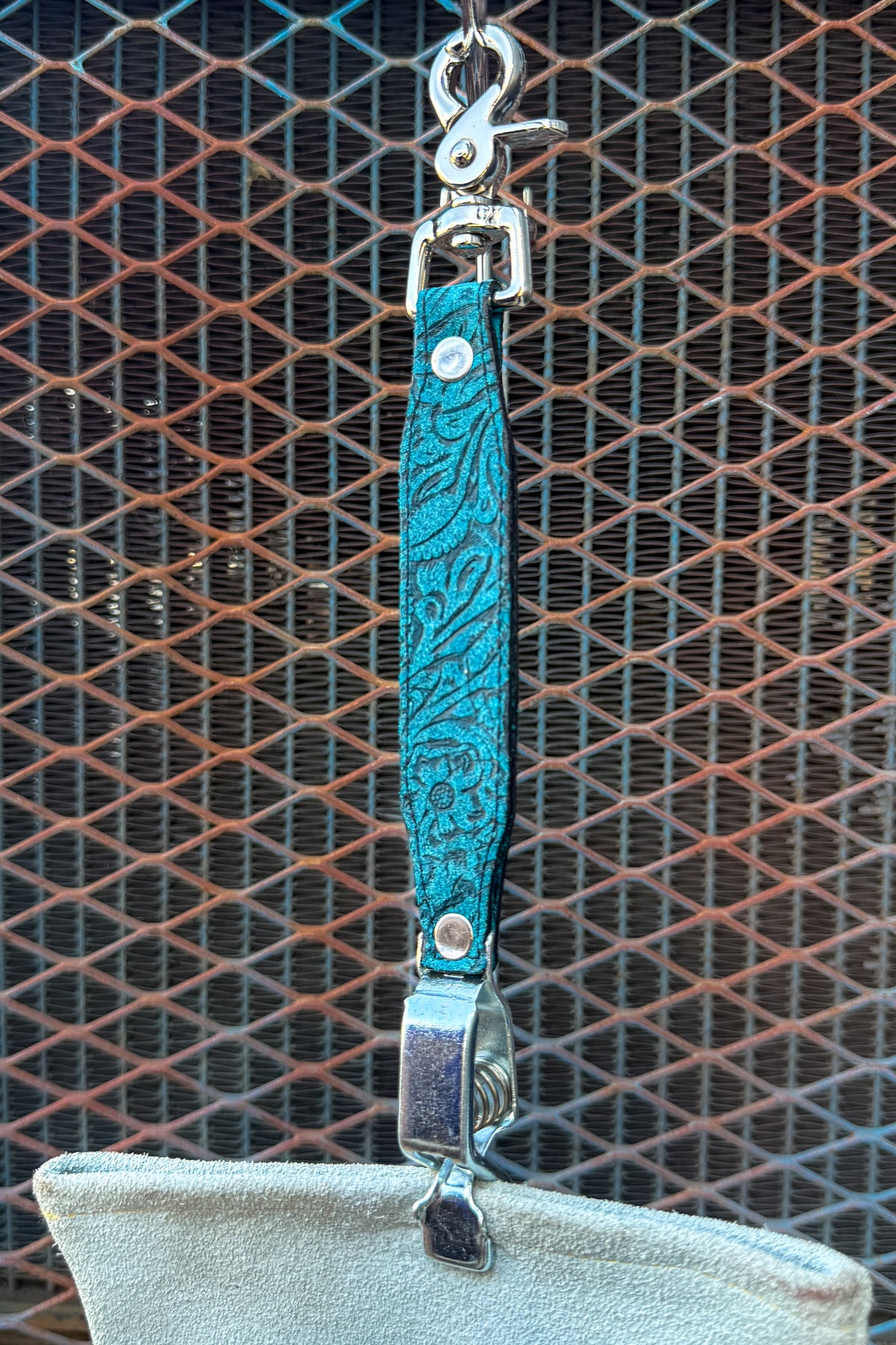 Turquoise Floral Glove Clip