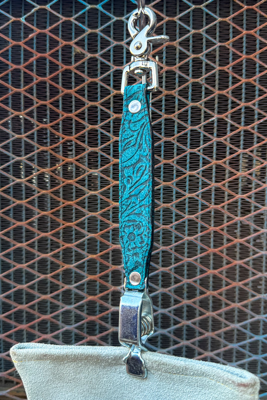 Turquoise Floral Glove Clip