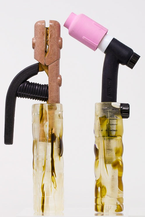 Creamy Coffee Acrylic TIG Handle, Stick Handle and Medium Backcap