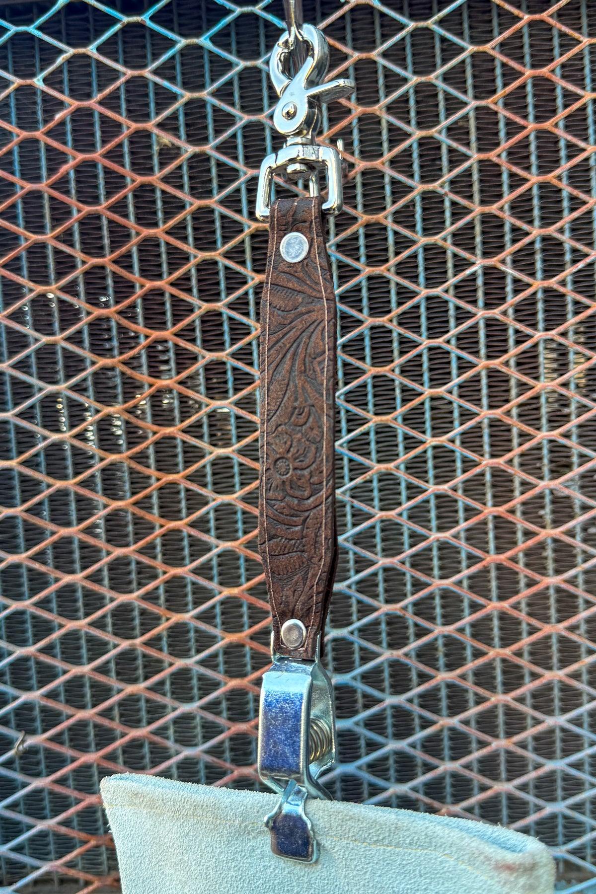 Brown Floral Glove Clip