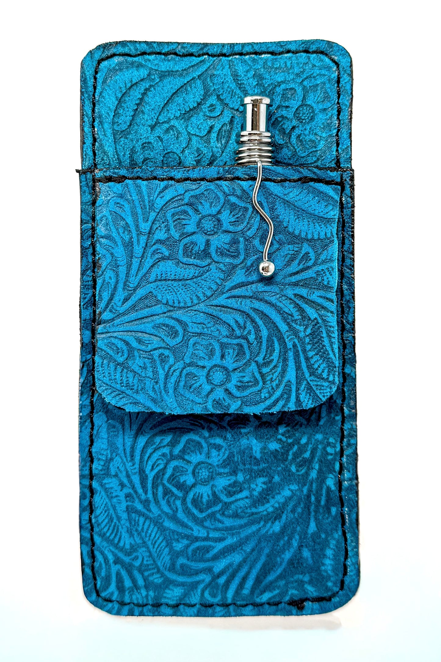 Floral Leather - Turquoise