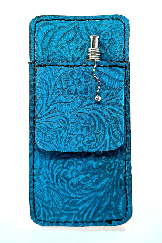 Floral Leather - Turquoise