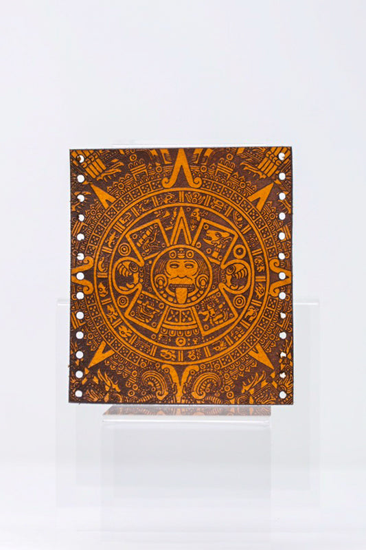 Aztec Calendar Weaved Leather Handle