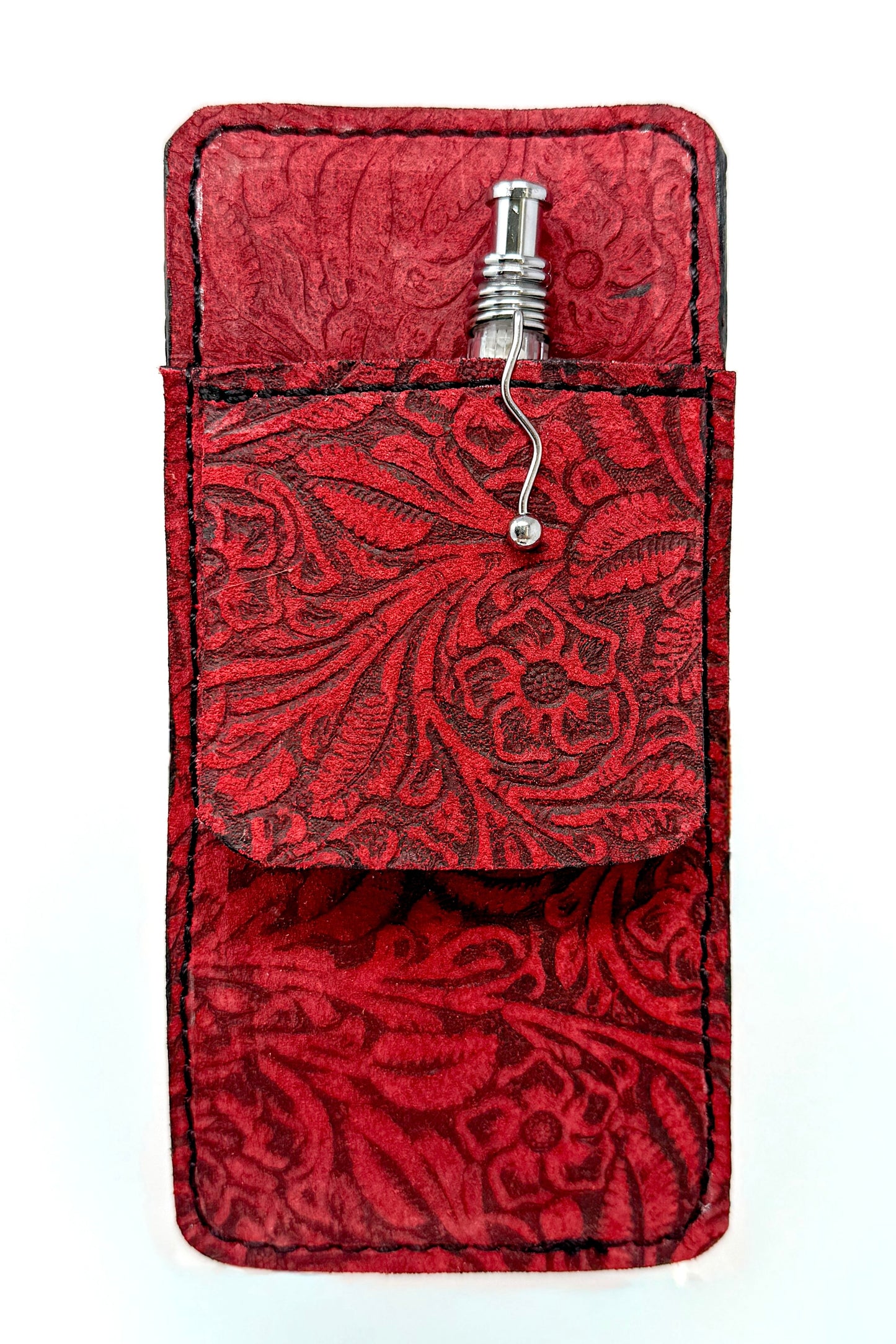 Floral Leather - Red