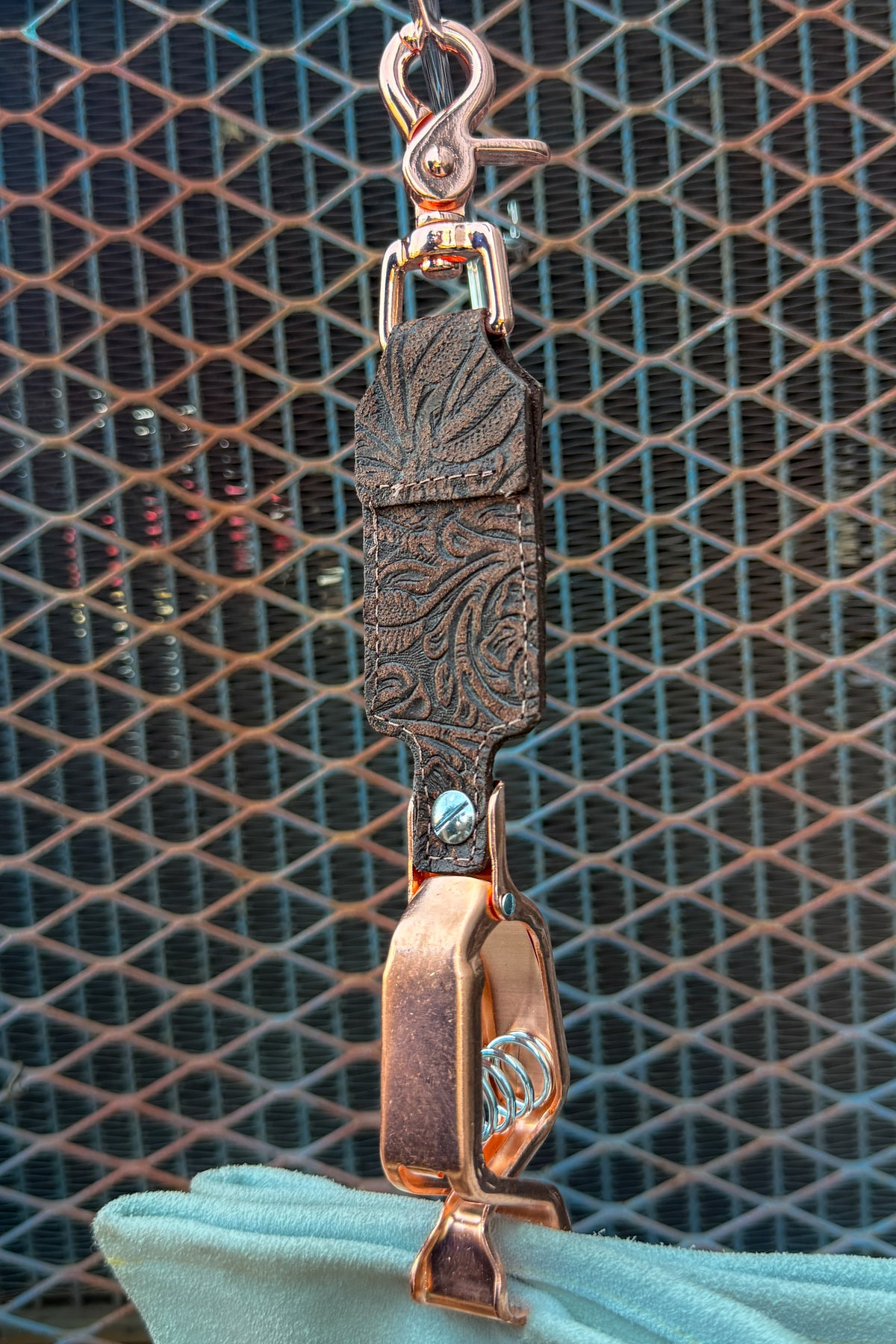 Brown Floral Glove Clip