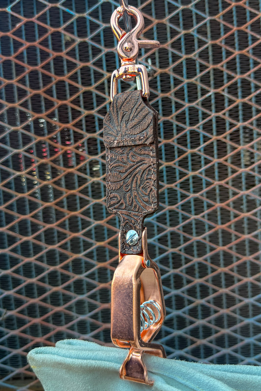 Brown Floral Glove Clip